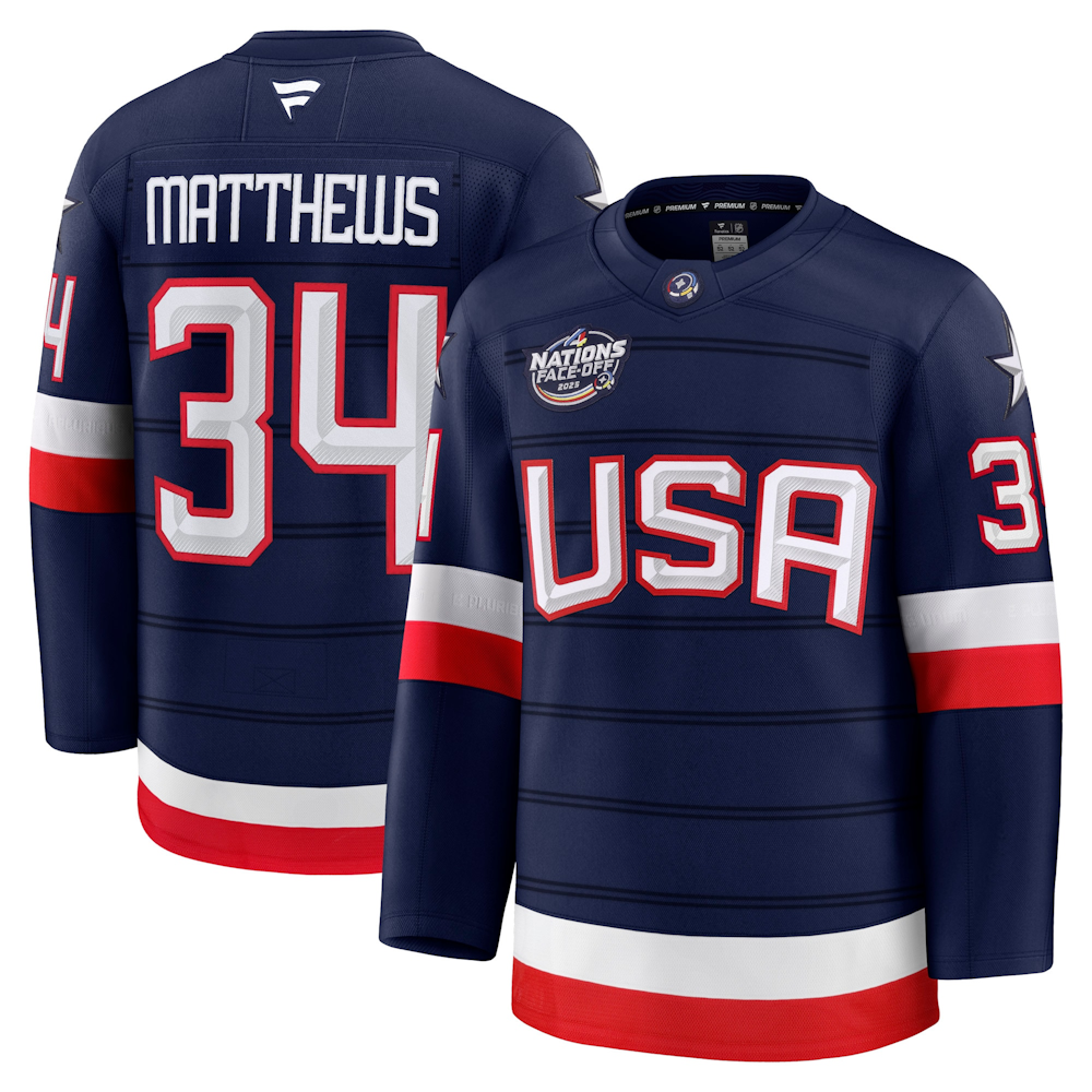 MATTHEWS #34 - Team USA 4 Nations Face-Off Hockey Jersey - CLEARANCE